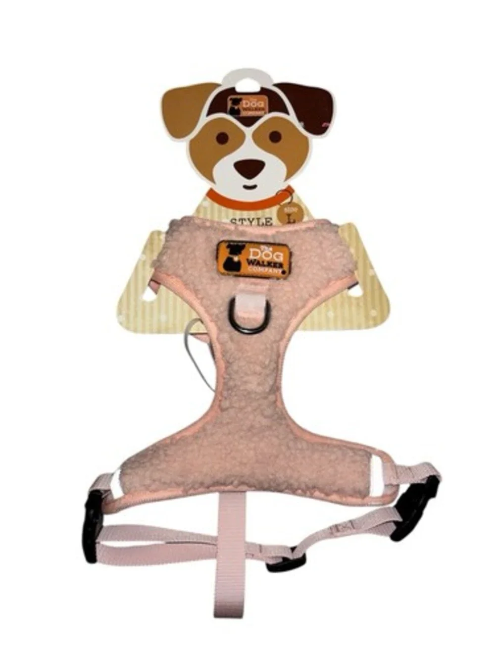 The Dog Walker Company Pink Fleece lined Puppy/Dog Harness, Large